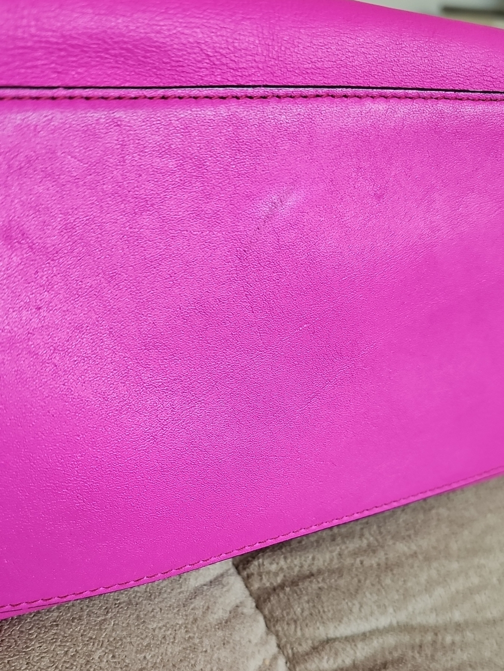 Kate Spade Rosa Mount Pink Leather Tote with Black Trim and Patent Leather Bow - Picture 16 of 16